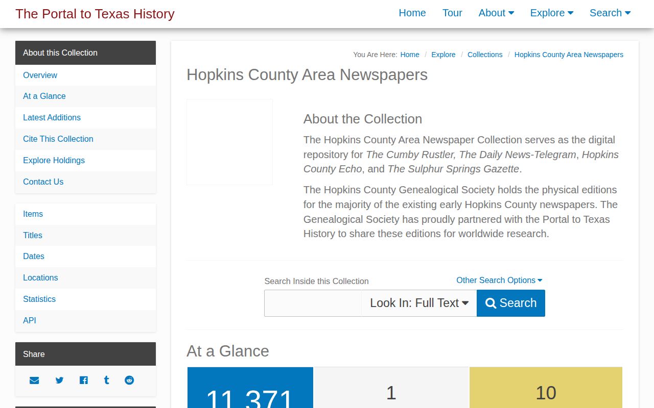 Hopkins County historical arrest-news archive interface
